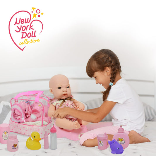 The New York Doll Collection bottle and utensil set for pretend meals
