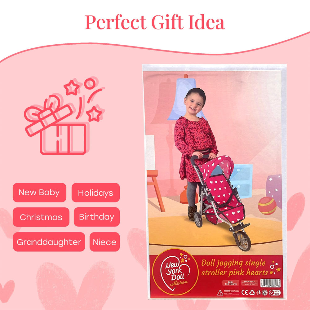 The New York Doll Collection doll stroller suitable for 3+ age pretend play.