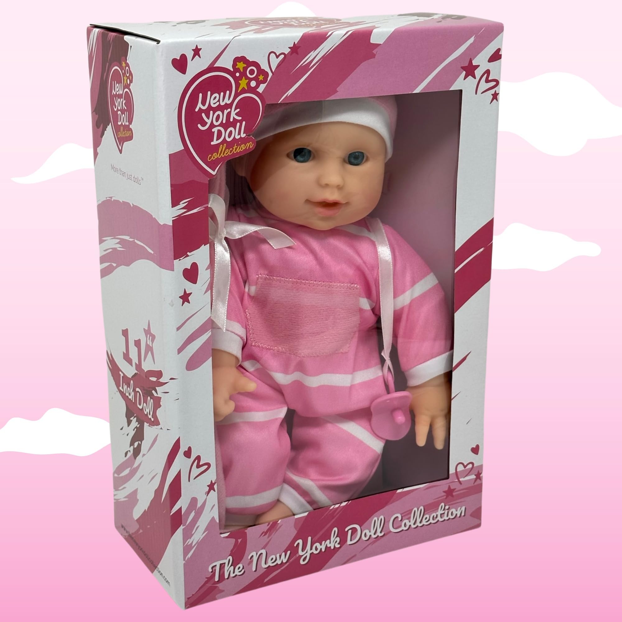 The New York Doll Collection matching hat completes the outfit