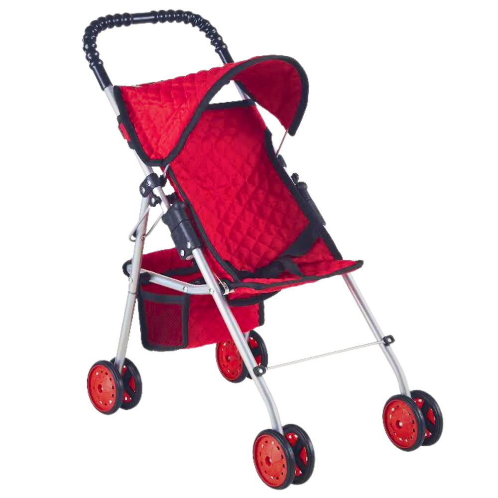 The New York Doll Collection stroller with basket highlights built-in storage for dolls.
