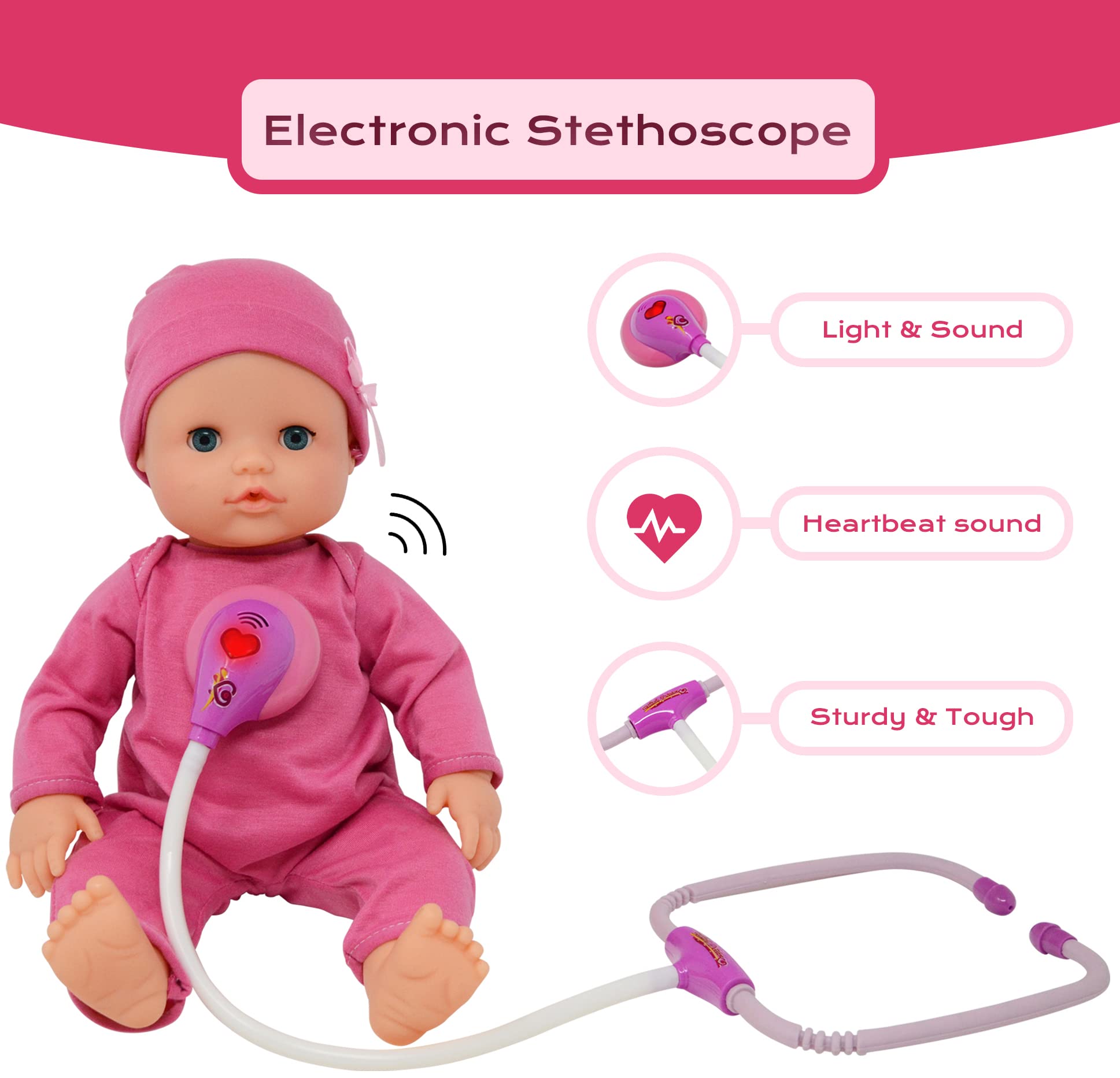 Otoscope ear-check tool for gentle pretend ear examinations