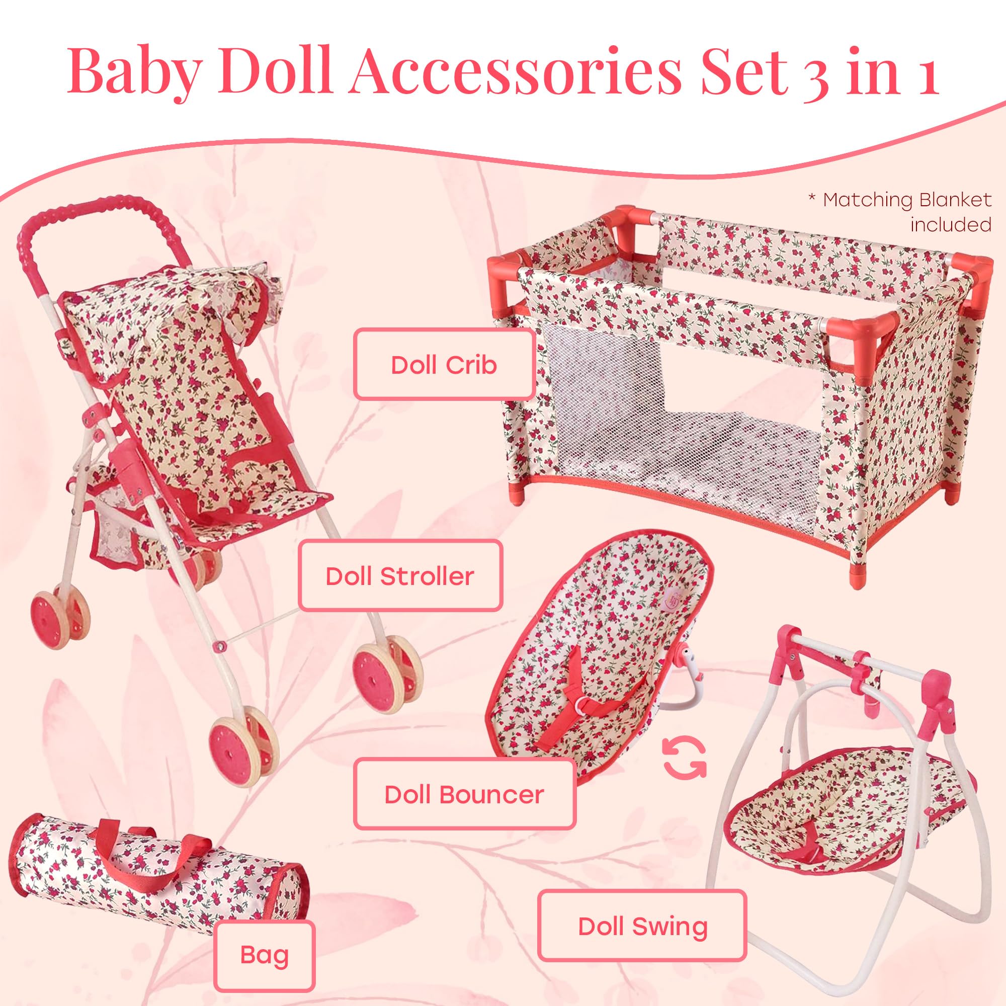 Pack n' Play doll crib offers quick naps and a compact sleep space for 18-inch dolls.