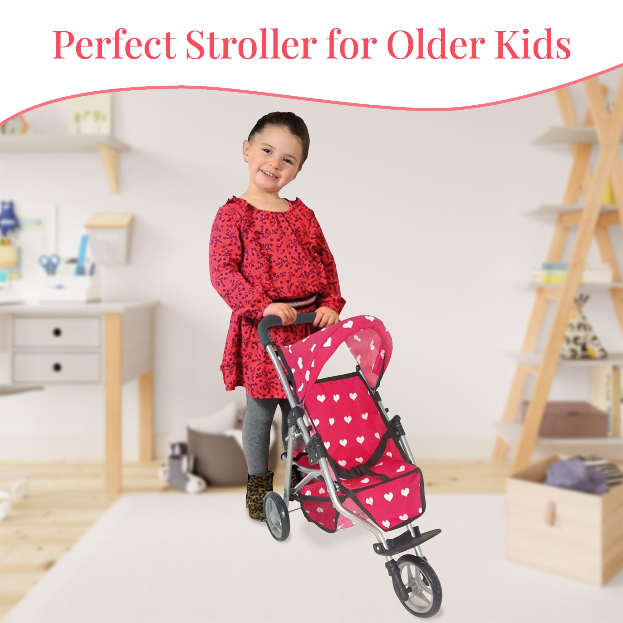 The New York Doll Collection stroller canopy and basket for extra doll accessories.