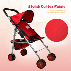The New York Doll Collection umbrella-style doll stroller provides a realistic pretend play design.
