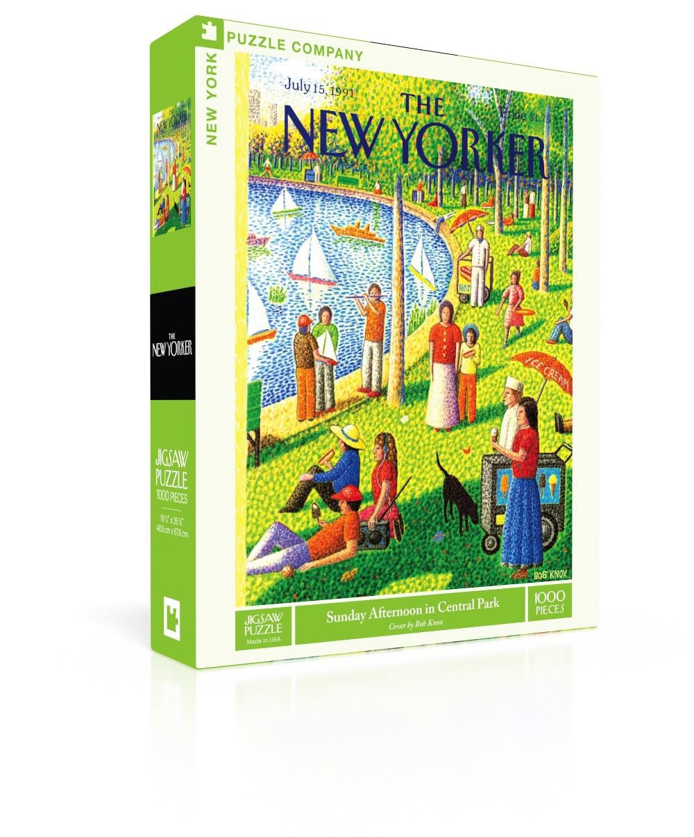 New York Puzzle Company cover image of Sunday Afternoon in Central Park, ideal for family puzzle nights.