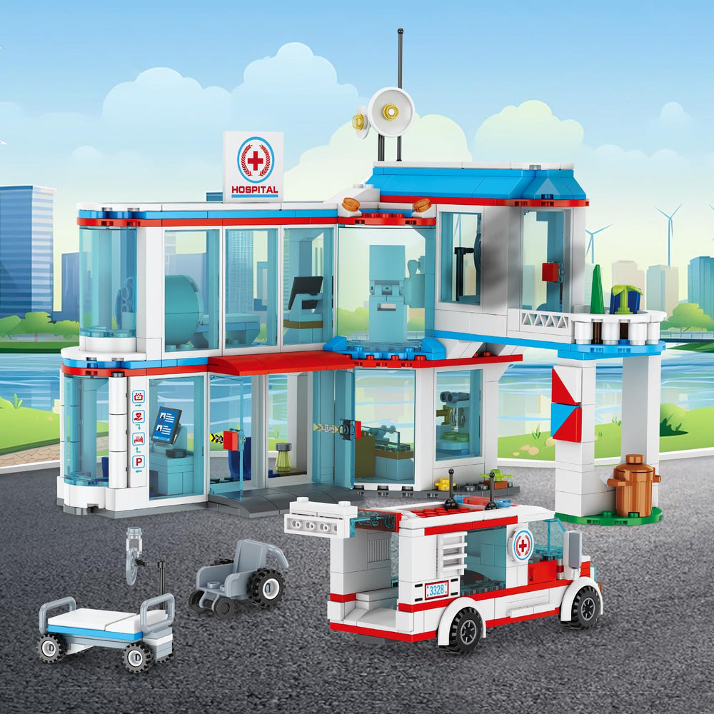 NEWABWN City Hospital STEM wheelchair-stretcher-accessories add realism to hospital play.