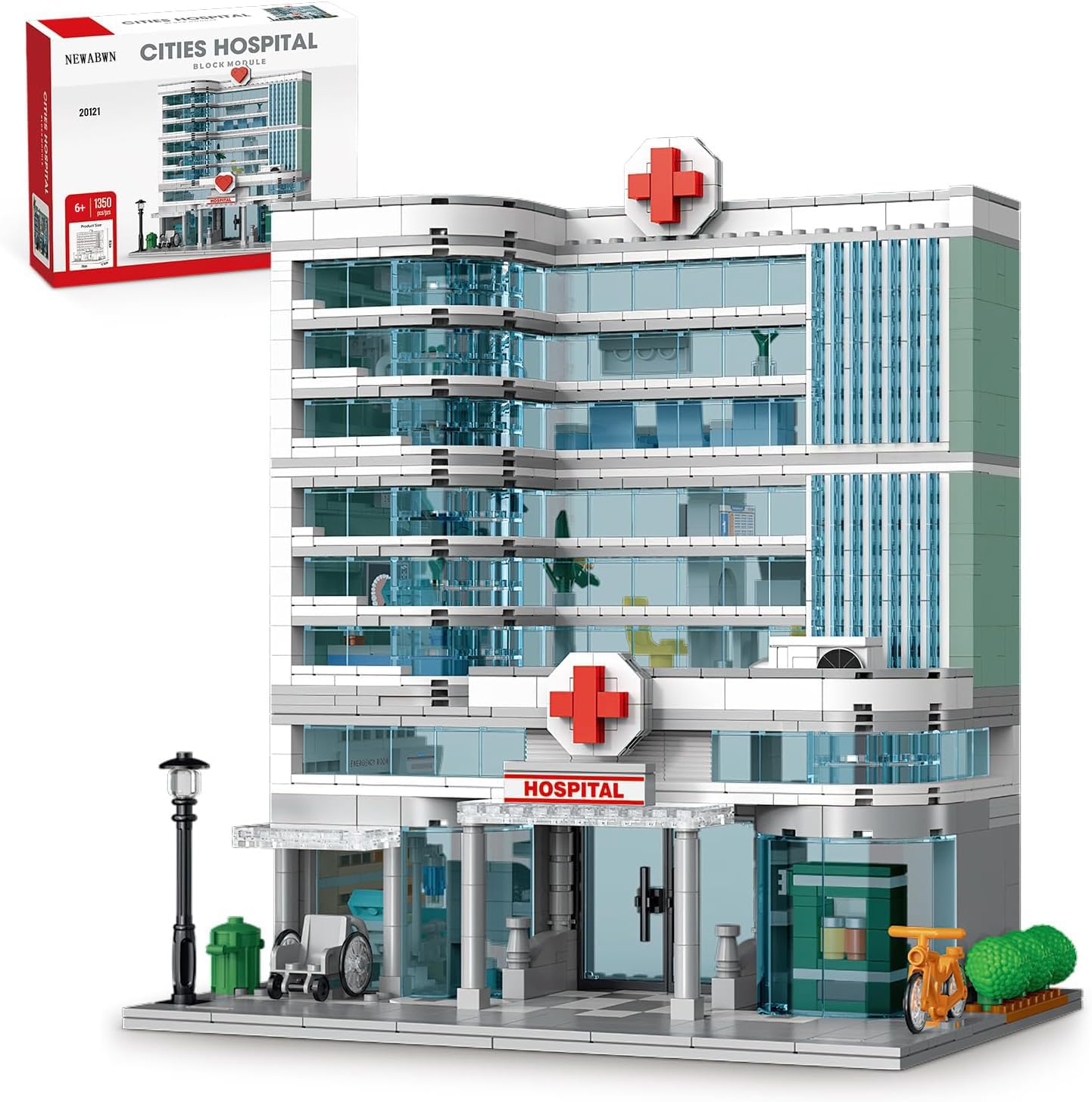NEWABWN City Hospital toy with LED lighting enhances realistic nighttime play.