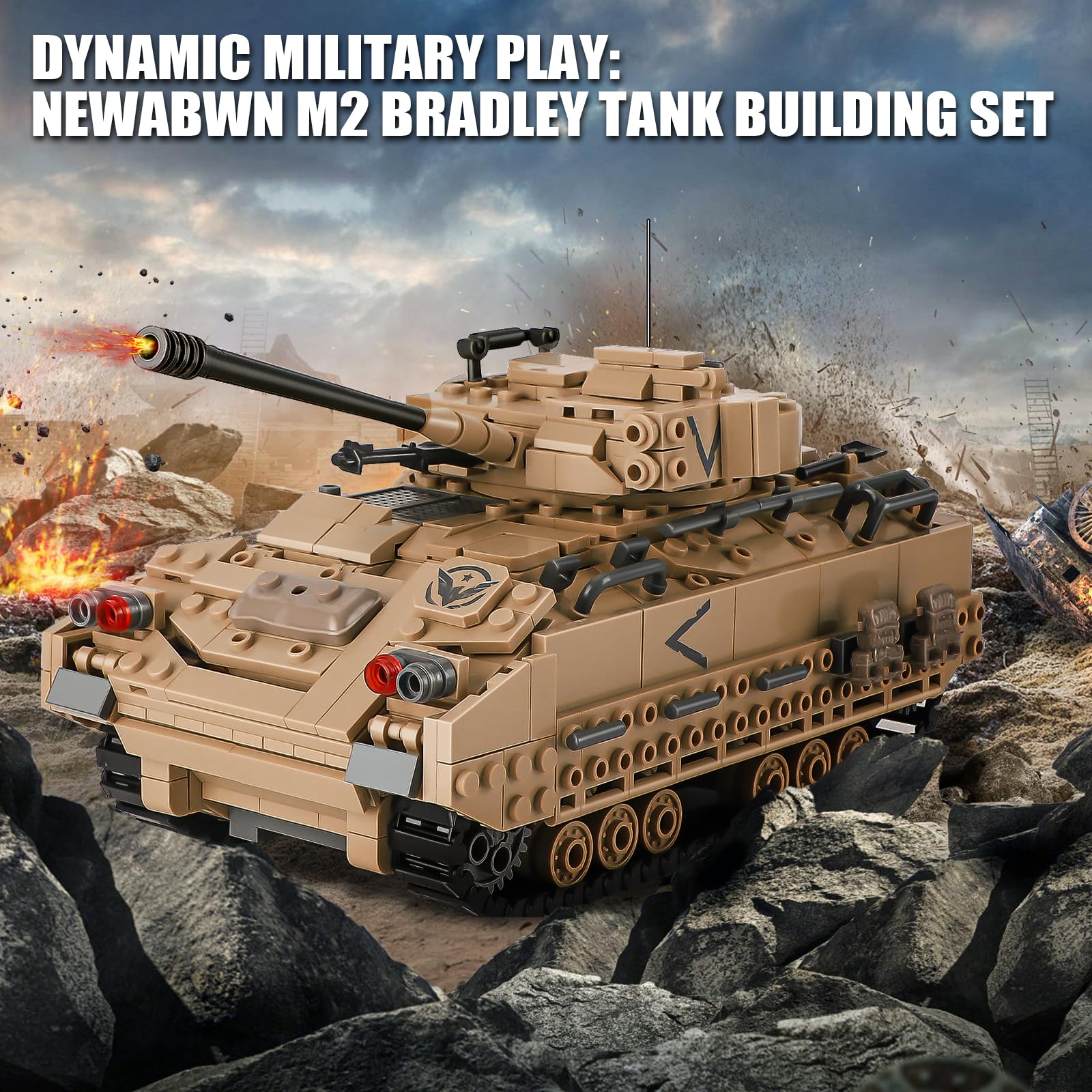 NEWABWN M2 Bradley Tank Cockpit with detailed interior supports realistic play sessions