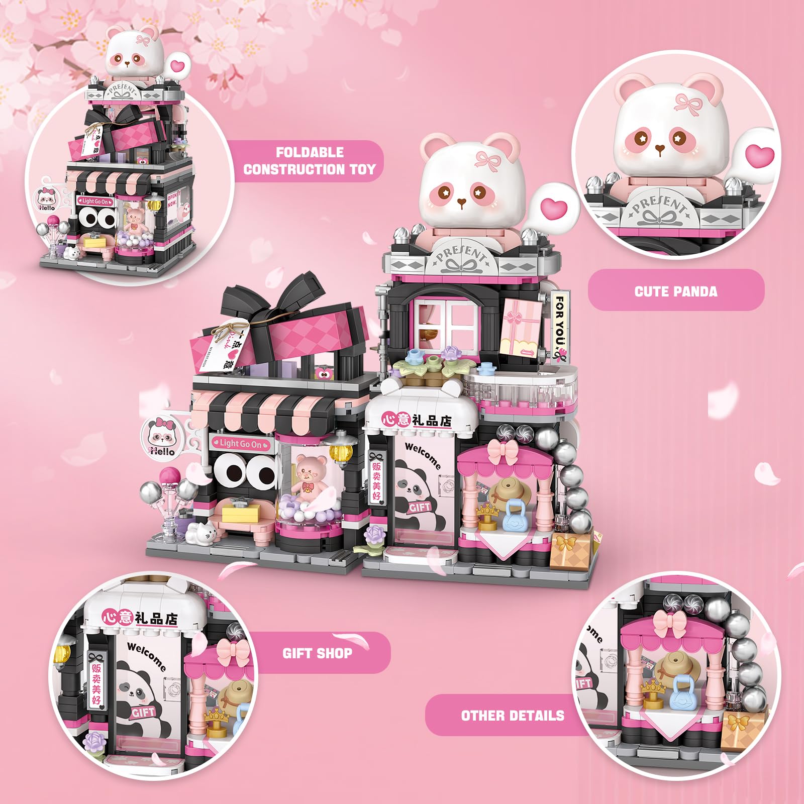 NEWABWN panda figure building toy highlights a cute character for imaginative play.