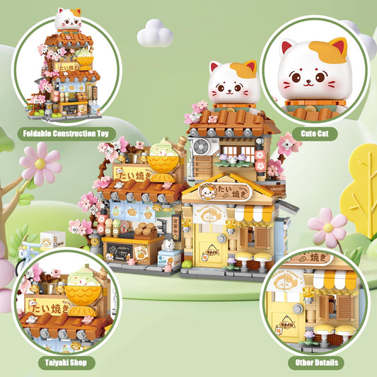 NEWABWN Panda figure and taiyaki shop capture charming urban miniatures.