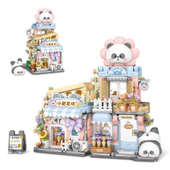 NEWABWN Street View Flower House Shop 810pcs for creative play and display.