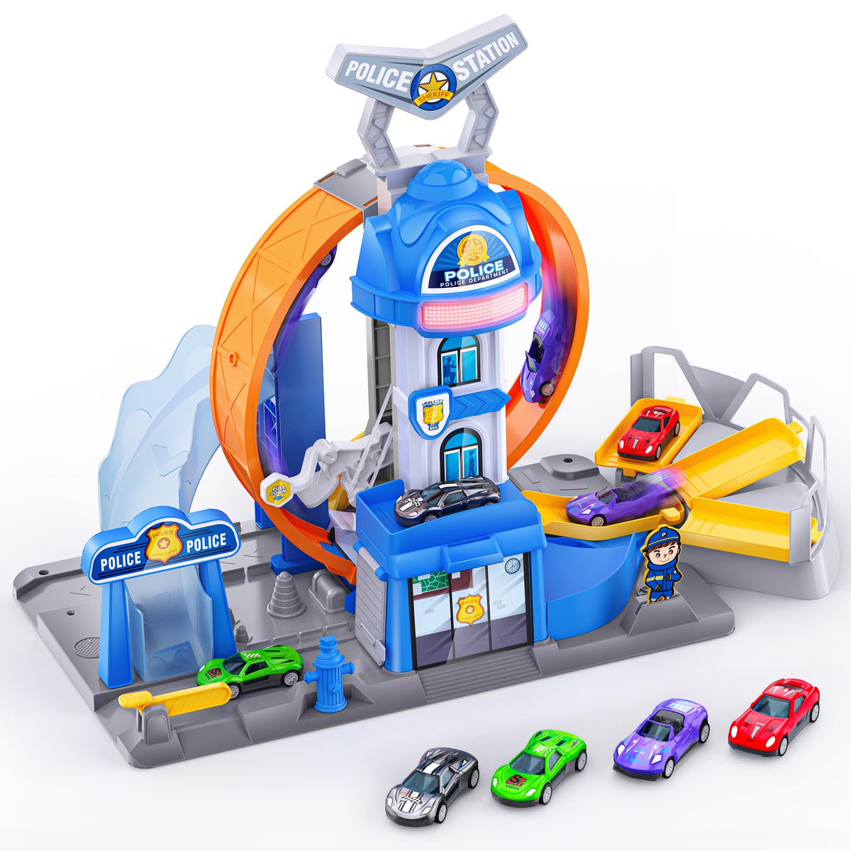NewBandMo 3-in-1 race track assembly view for quick setup and playtime