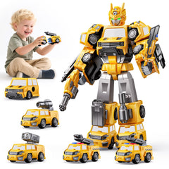 NewBandMo 5-in-1 magnetic robot trucks for easy assembly and imaginative play.