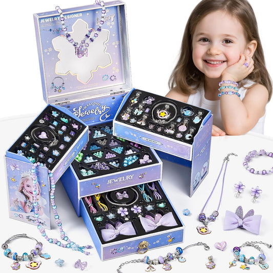 NewBandMo jewelry making kit contents for girls, with beads and pendants to spark creativity.