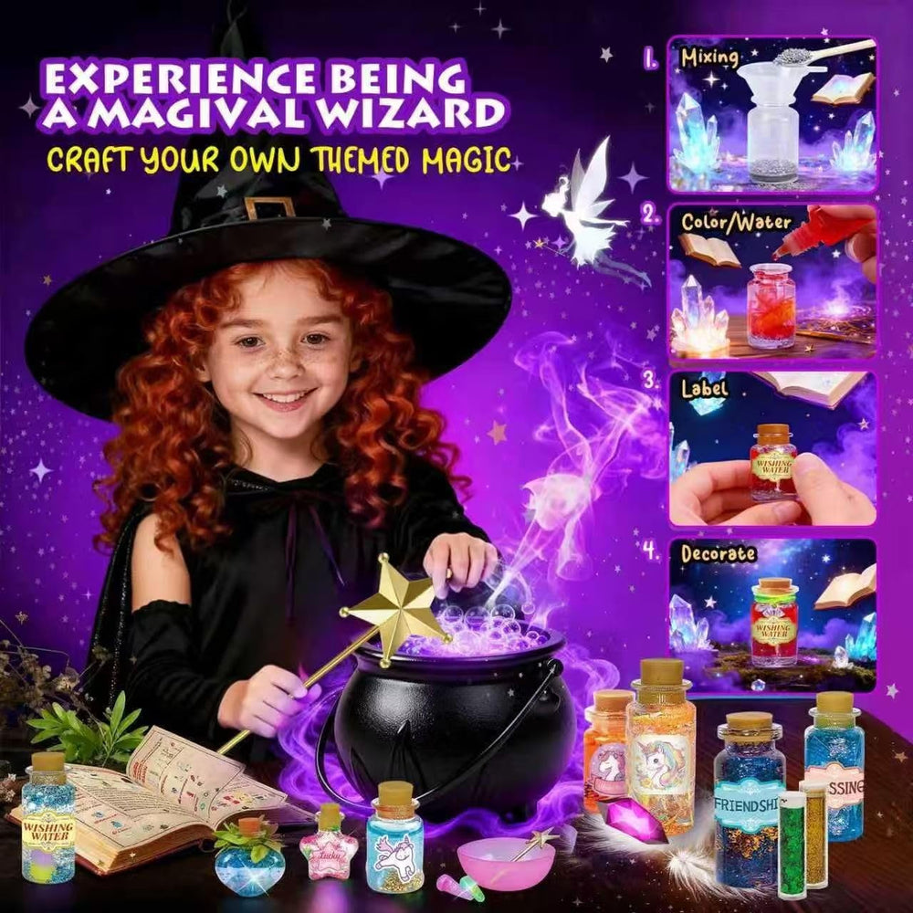 Newchen Fairy Unicorn Potion Kit glitter and sparkles enhance color-mixing play