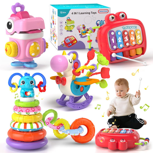 Newcrave dinosaur busy cube with lights boosts concentration and fine motor skills