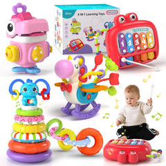 Newcrave dinosaur busy cube with lights boosts concentration and fine motor skills