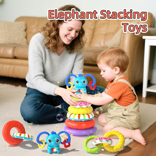 Newcrave stacking rings promoting color sorting and early concepts during play