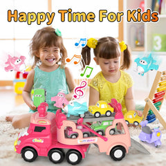 Newcrave double-decker truck with cars in motion for active play