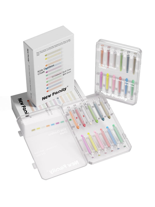 NewFamily dustless chalk 24 sticks for vibrant, easy-clean classroom and home art.