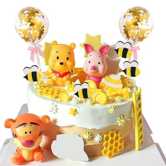 Newmemo Winnie cake topper collection decorates cakes for festive Winnie the Pooh themes.