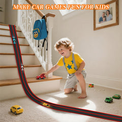 Newmkr flex track bending into spirals for creative racing.
