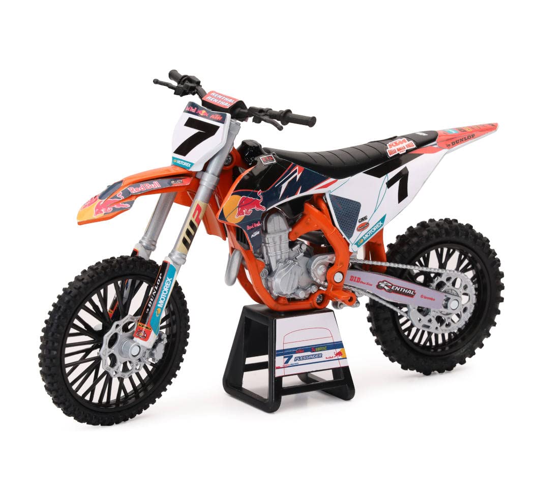New-Ray 1:12 KTM 450 SX-F Red Bull KTM 7 Plessinger side view for display