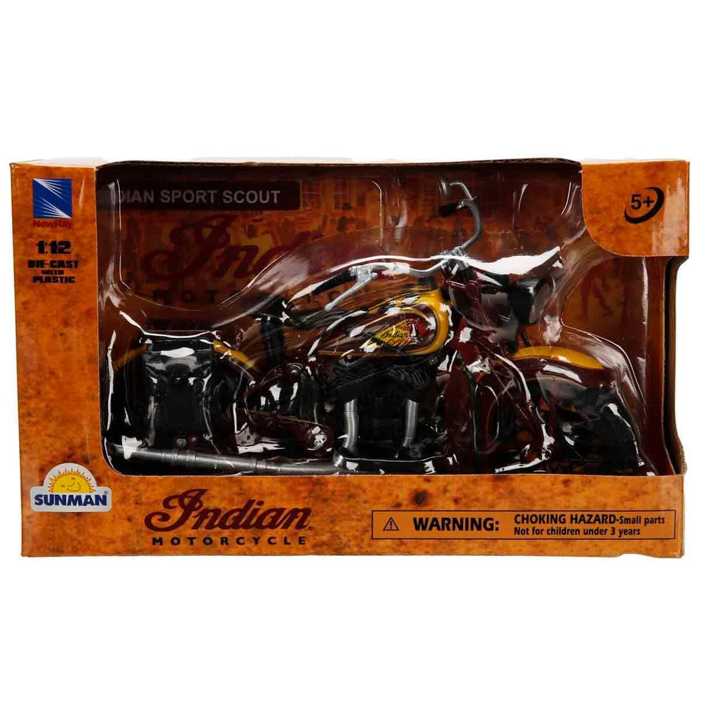 NewRay Indian Sport Scout 1934 brown badge detail licensed die-cast finish