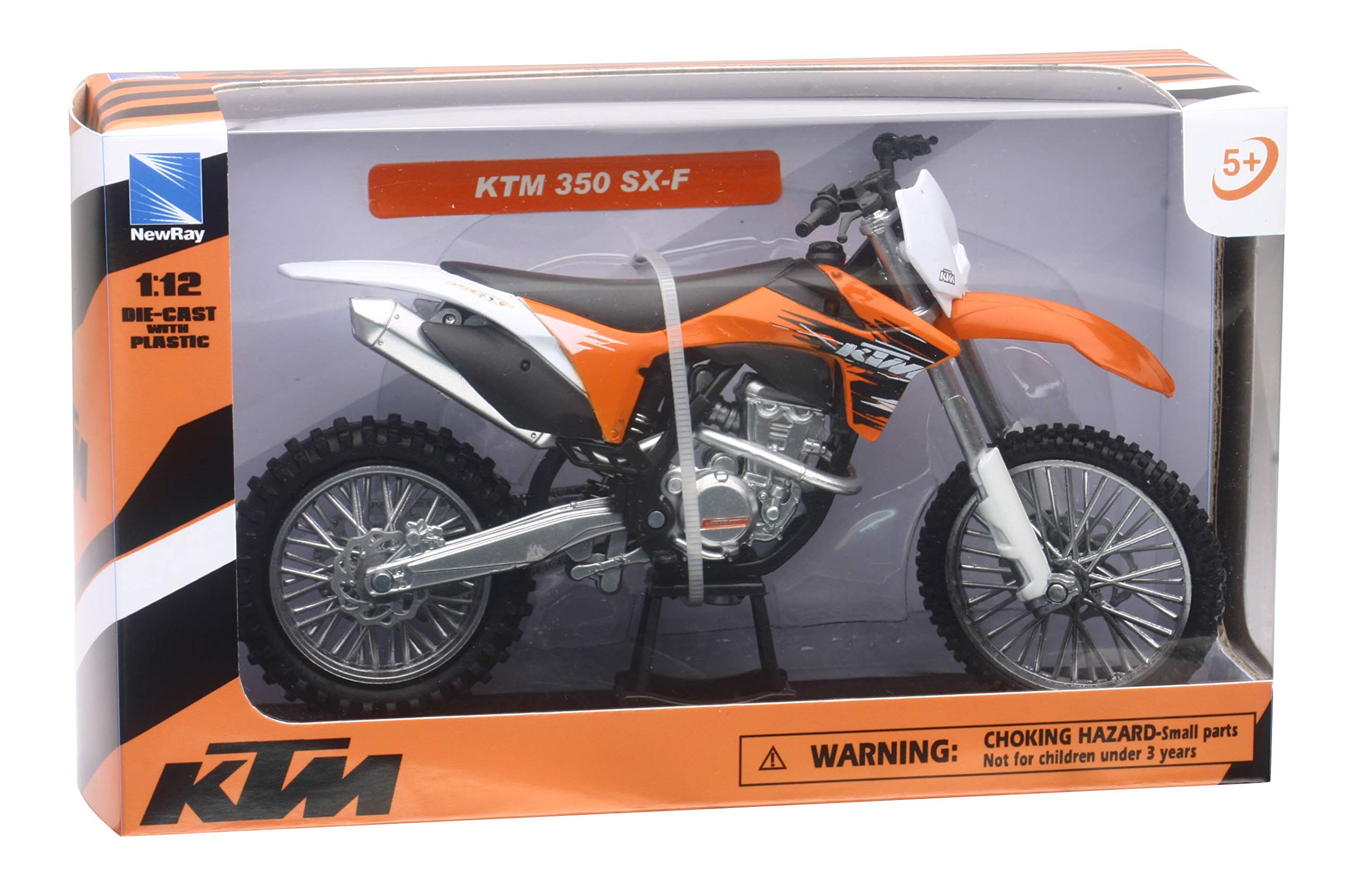 NewRay KTM 350SX-F die-cast model, front detail with authentic KTM colors