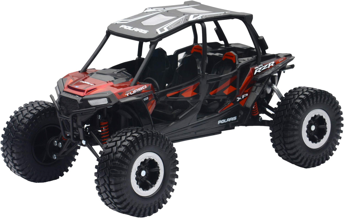 New-Ray replica 1:18 Polaris RZR red RC UTV, perfect for kids' imaginative off-road play