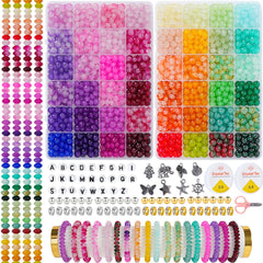 NewsKit 5x8mm abacus glass beads in 48 colors for vibrant DIY jewelry.