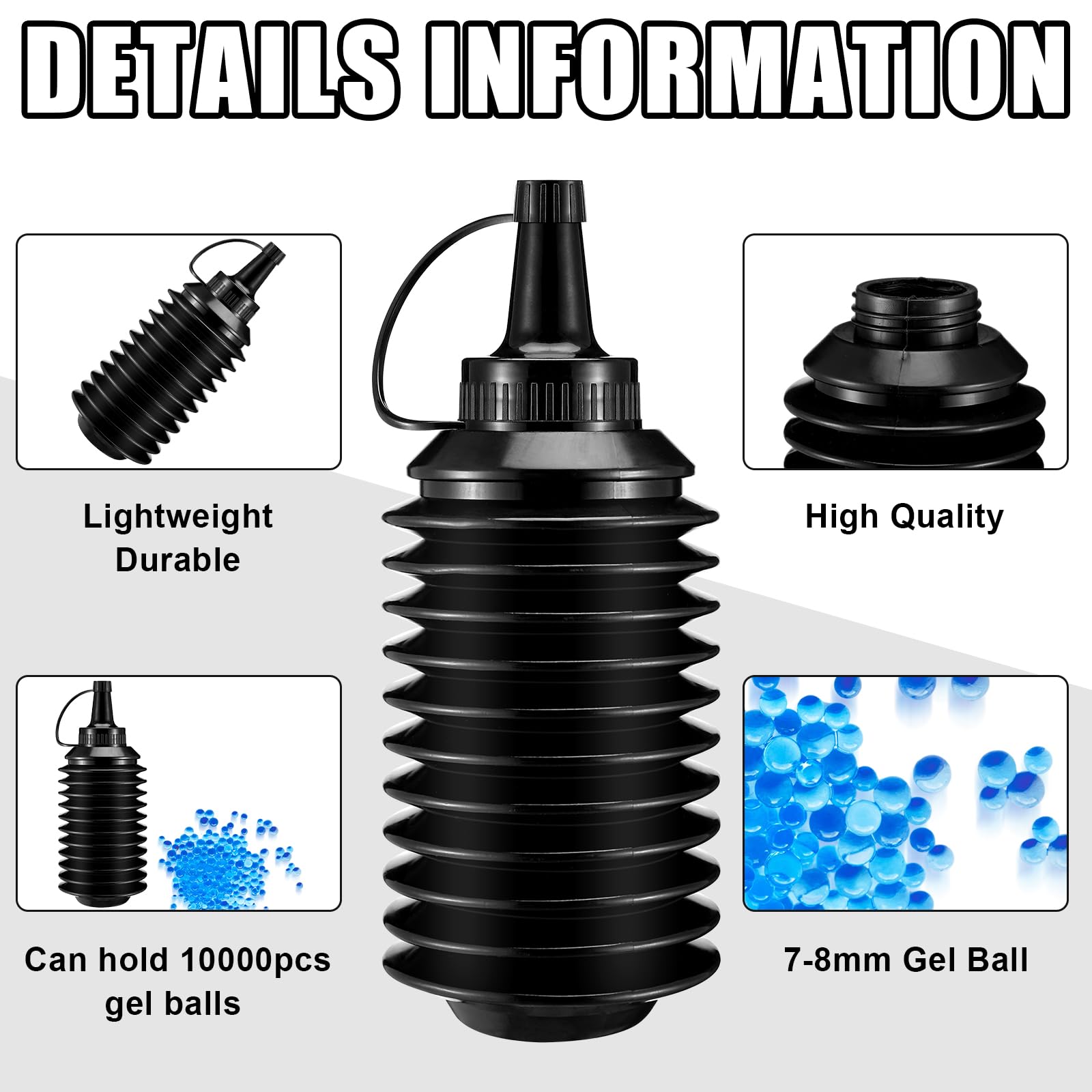 Newtay plastic hopper bead bottle with compact design for portable storage