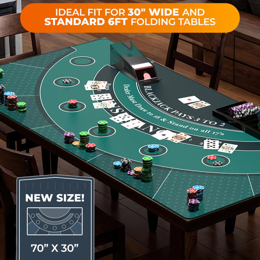 Newverest casino-style green surface adds authentic feel to your table.