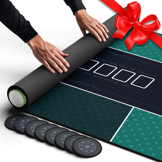 Newverest poker table top laid out for a 70x35 inch home game, up to 10 players