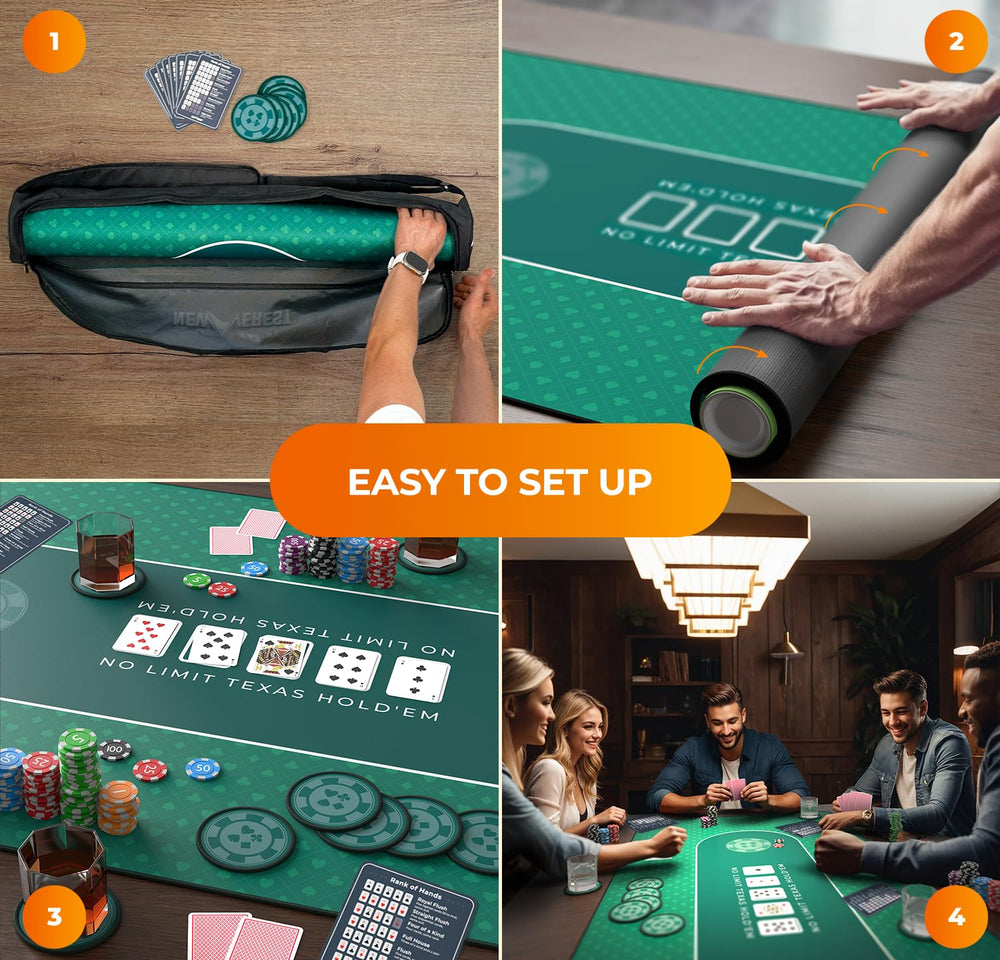 Newverest quick-reference cards help players review hands during play.