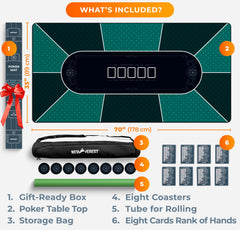 Newverest poker table top rolling tube protects mat during storage and travel