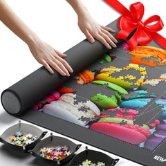 Newverest puzzle mat roll setup showing crease-free surface for smooth puzzle work