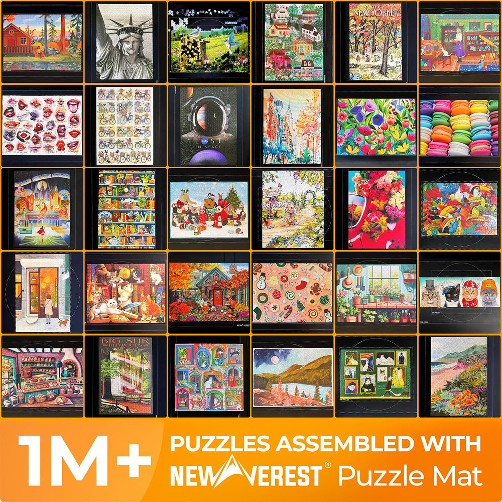 Newverest puzzle mat roll-up top view shows compact portable design.