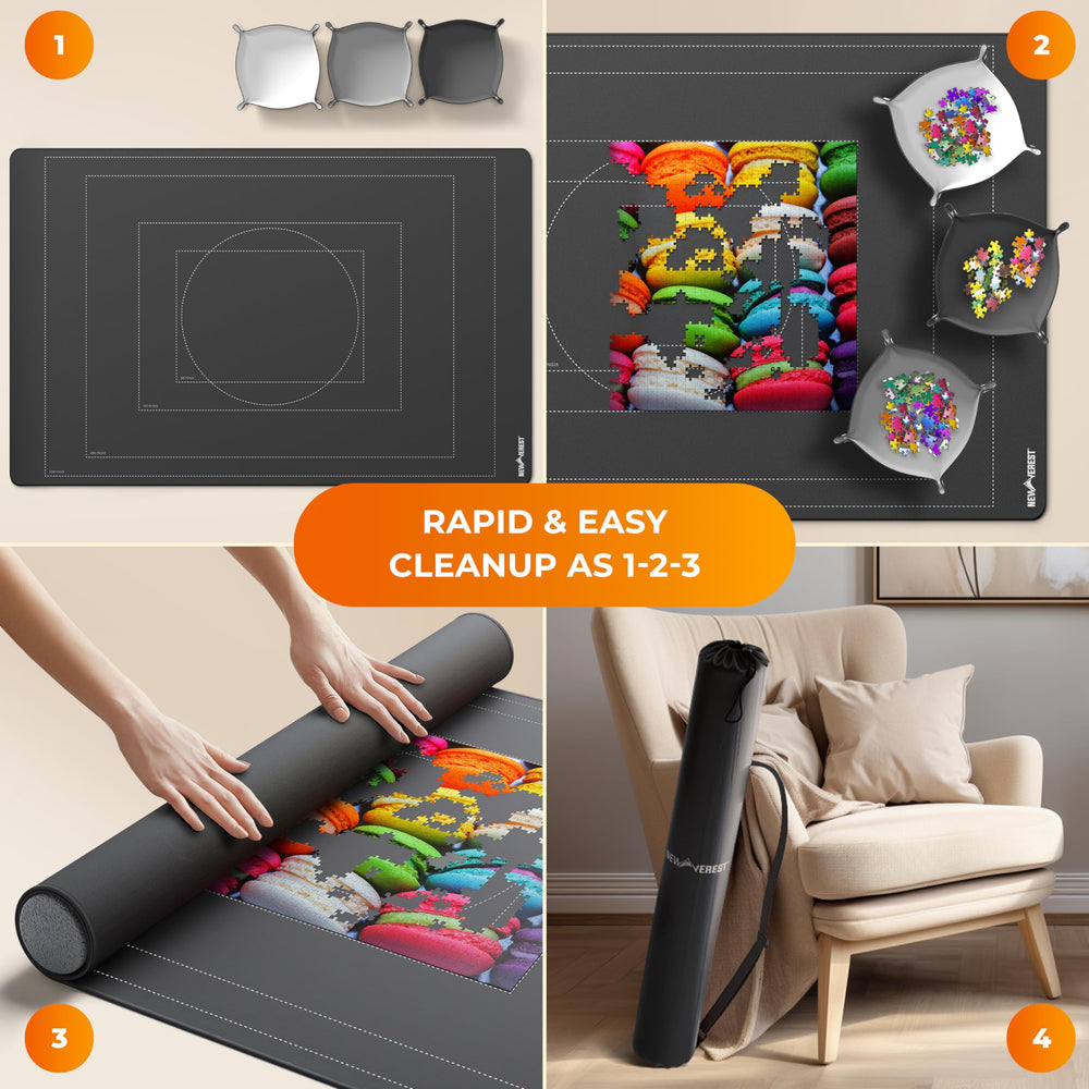 Newverest puzzle mat 55 x 35.5 inch supports up to 3000-piece layouts.