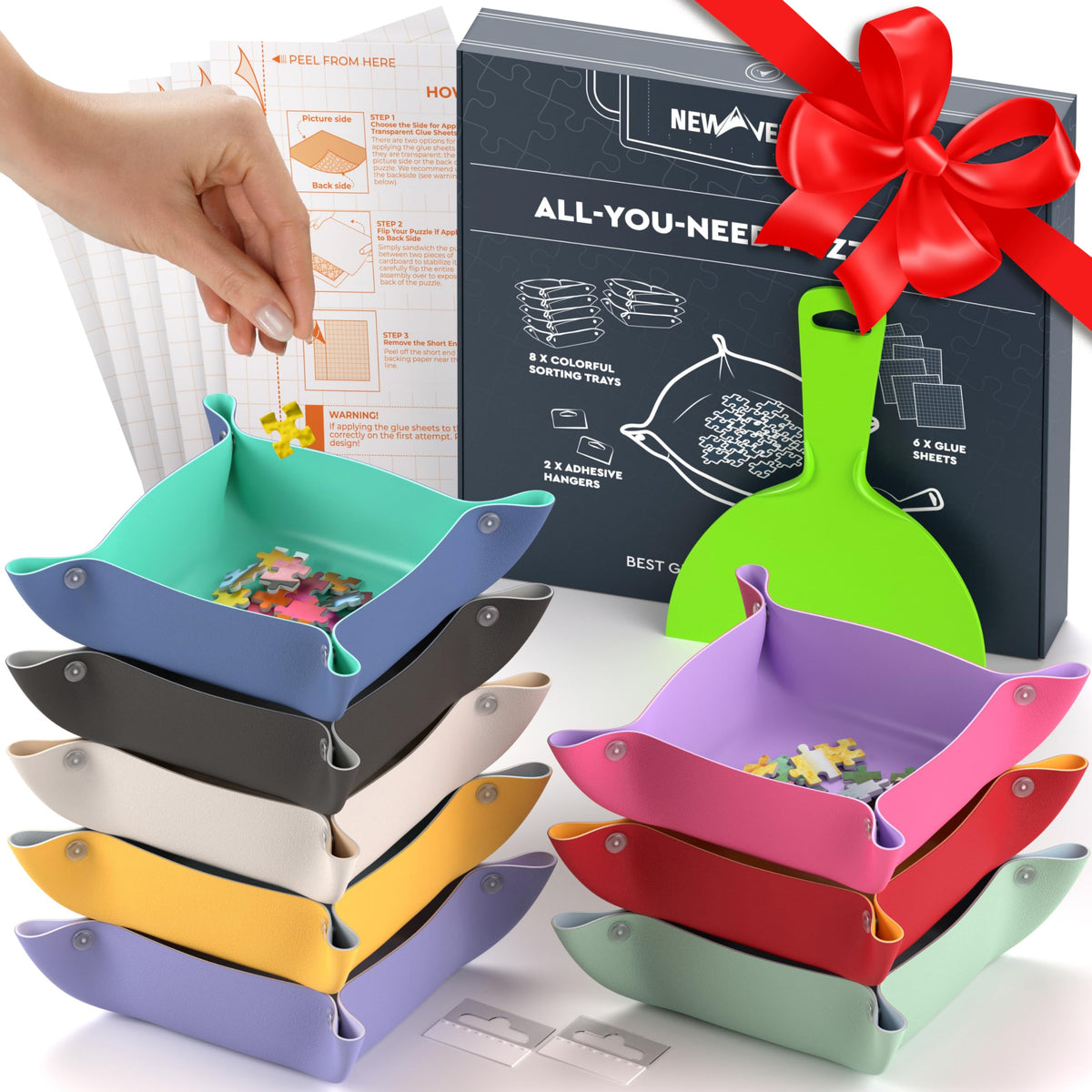 Newverest eight puzzle trays help keep pieces organized during sorting