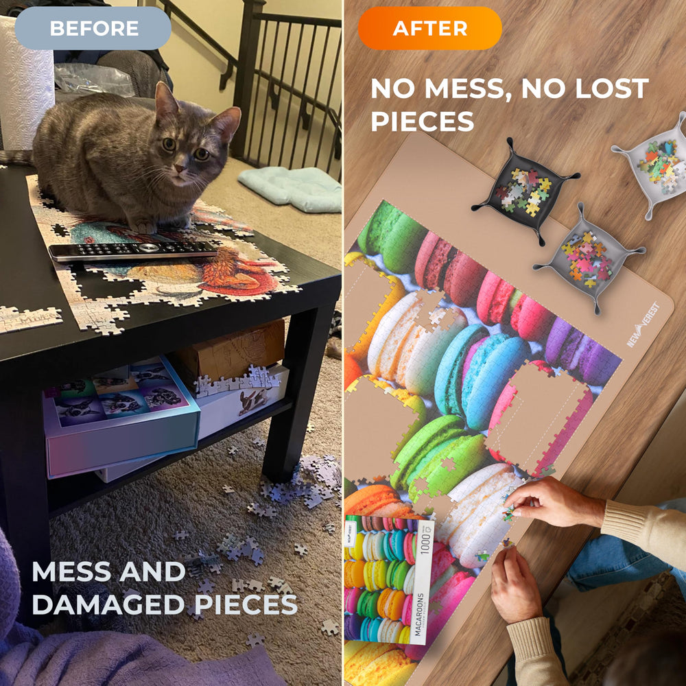 Newverest three sorting trays help organize puzzle pieces without distraction.