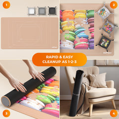 Newverest travel bag stores the mat and accessories neatly for puzzling on the go.