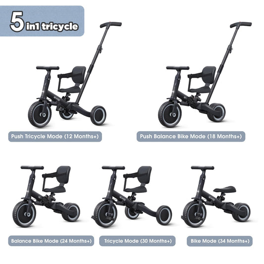 newyoo Toddler Bike shows 5-in-1 modes for growth and fun