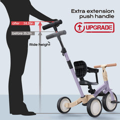 newyoo removable backrest adds security and comfort for early riders.