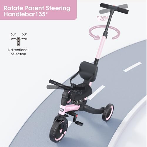 newyoo TR007 pink tricycle adjustable seat for growing children