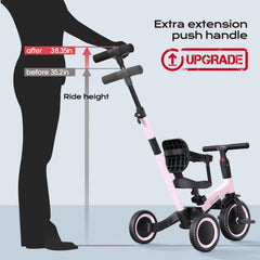 newyoo TR007 pink tricycle EVA wheels absorb shocks for smooth rides