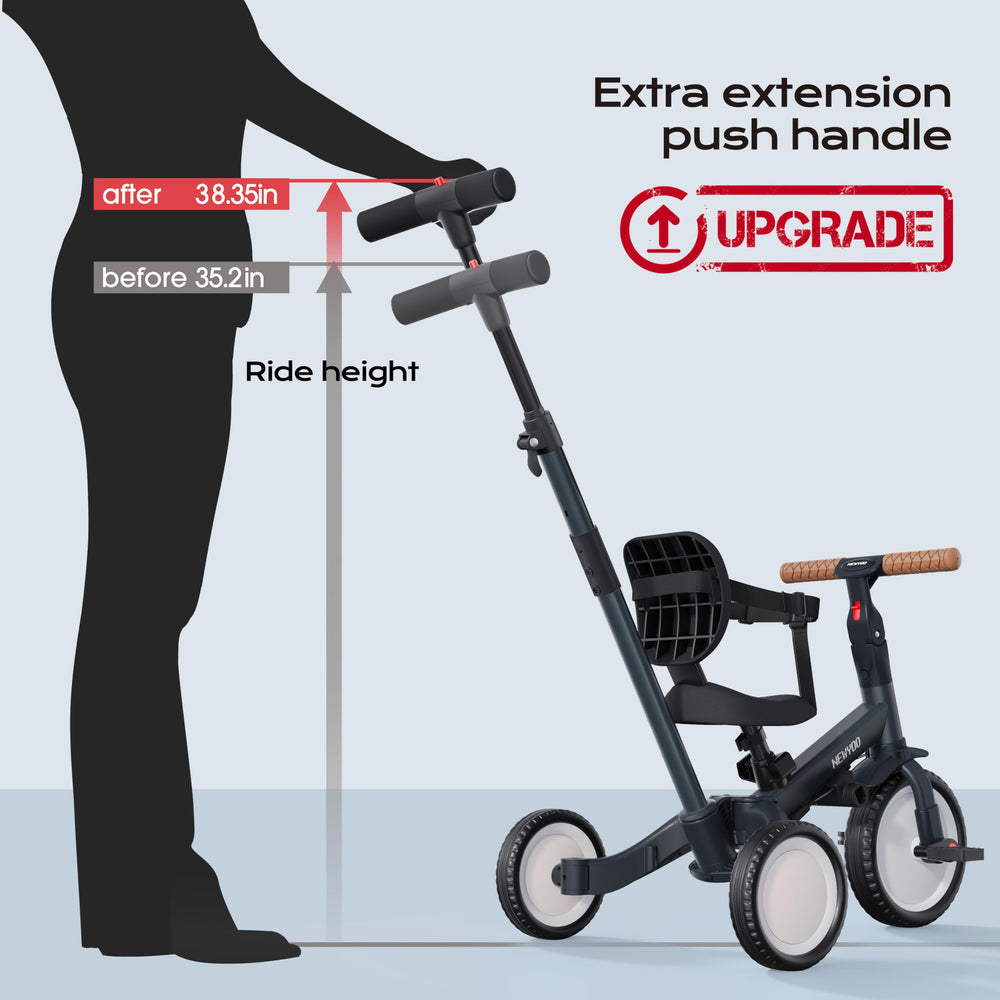 Safety belt on Newyoo TR007 keeps toddlers secure during rides
