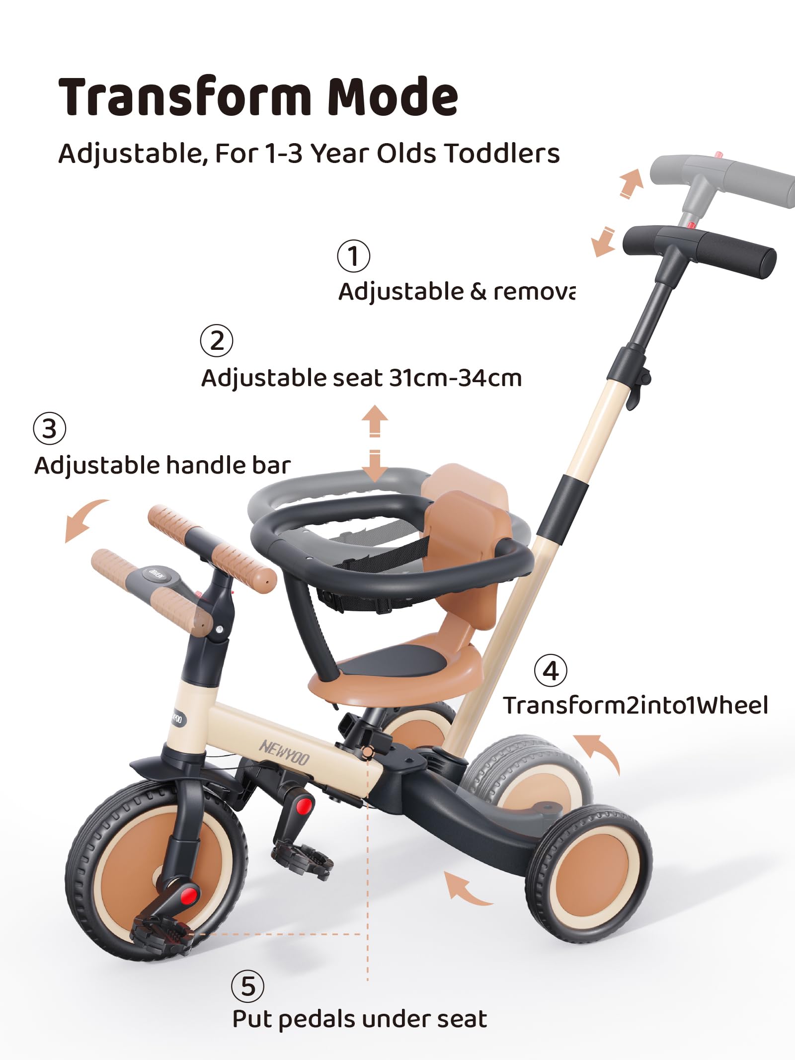 newyoo TR008 alloy frame and EVA wheels deliver durable, smooth rides