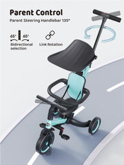 Newyoo push handle with 135-degree rotation aids safe steering