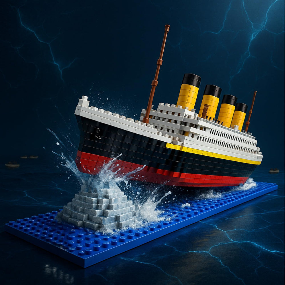 NEWZACCIT Titanic display ornament after assembly for home decor.